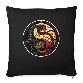 Chinese China Dragon Meditation Yoga Abstract - Sofa pillowcase 17,3'' x 17,3'' (45 x 45 cm) - black - Front