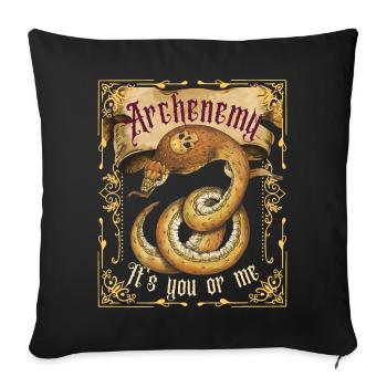 Serpent Cobra avec crâne, style vintage, dicton - Housse de coussin décorative 45 x 45 cm - noir - Devant