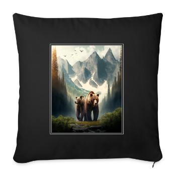 Bear Environment Forest Mountains Environmental Protection Species Protection - Sofa pillowcase 17,3'' x 17,3'' (45 x 45 cm) - black - Front