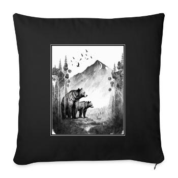 Bear Environment Forest Mountains Environmental Protection Species Protection - Sofa pillowcase 17,3'' x 17,3'' (45 x 45 cm) - black - Front