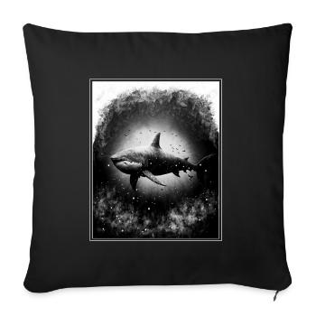 Shark Marine Biology Environmental Protection Species Conservation - Sofa pillowcase 17,3'' x 17,3'' (45 x 45 cm) - black - Front