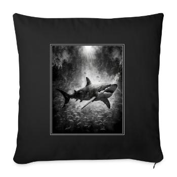 Shark Marine Biology Environmental Protection Species Conservation - Sofa pillowcase 17,3'' x 17,3'' (45 x 45 cm) - black - Front