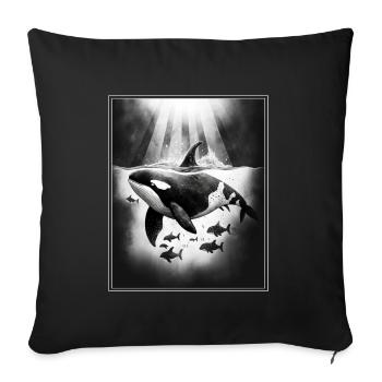 Whale Orca Marine Biology Environmental Protection Species Conservation - Sofa pillowcase 17,3'' x 17,3'' (45 x 45 cm) - black - Front