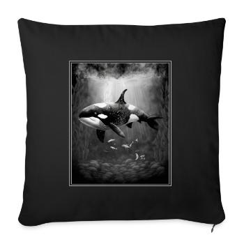 Whale Orca Marine Biology Environmental Protection Species Conservation - Sofa pillowcase 17,3'' x 17,3'' (45 x 45 cm) - black - Front