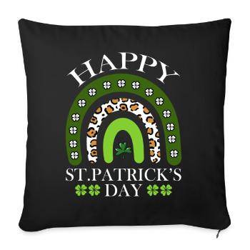 Happy St. Patrick's Day Vibes Clover - Sofa pillowcase 17,3'' x 17,3'' (45 x 45 cm) - black - Front