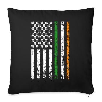 American Flag Patriotic St. Patrick's Day - Sofa pillowcase 17,3'' x 17,3'' (45 x 45 cm) - black - Front