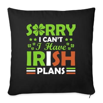 Désolé, je ne peux pas, j’ai l’irlandais - Housse de coussin décorative 45 x 45 cm - noir - Devant