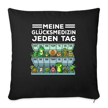 Medicine for Happiness Reptile Wildlife Animal Rescuer - Sofa pillowcase 17,3'' x 17,3'' (45 x 45 cm) - black - Front