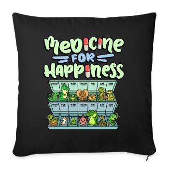 Medicine for Happiness Reptile Wildlife Animal Rescuer - Sofa pillowcase 17,3'' x 17,3'' (45 x 45 cm) - black - Front