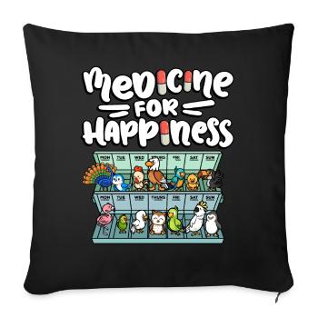 Médecine pour le bonheur Mignon Faune - Housse de coussin décorative 45 x 45 cm - noir - Devant