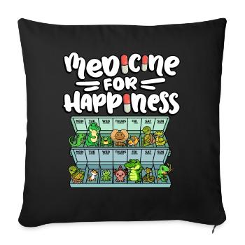 Medicine for Happiness Reptile Wildlife Animal Rescuer - Sofa pillowcase 17,3'' x 17,3'' (45 x 45 cm) - black - Front