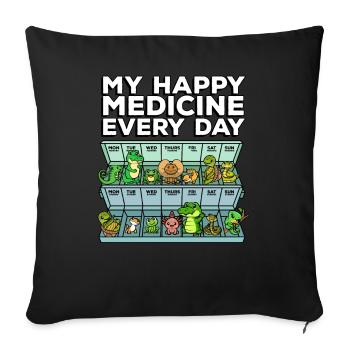 Medicine for Happiness Reptile Wildlife Animal Rescuer - Sofa pillowcase 17,3'' x 17,3'' (45 x 45 cm) - black - Front