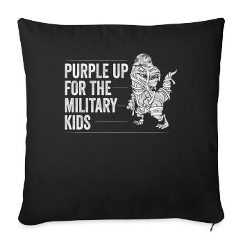 Purple Up Militaire Fort Enfant Enfants Soutien - Housse de coussin décorative 45 x 45 cm - noir - Devant