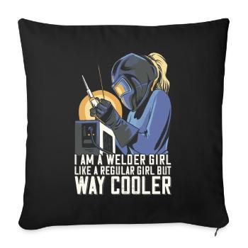 Welder Mama for welders and - Sofa pillowcase 17,3'' x 17,3'' (45 x 45 cm) - black - Front