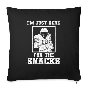 Je suis juste ici pour le football Snacks - Housse de coussin décorative 45 x 45 cm - noir - Devant