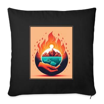 Climate protection Global warming Environment Climate Earth - Sofa pillowcase 17,3'' x 17,3'' (45 x 45 cm) - black - Front