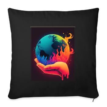 Climate protection Global warming Environment Climate Earth - Sofa pillowcase 17,3'' x 17,3'' (45 x 45 cm) - black - Front