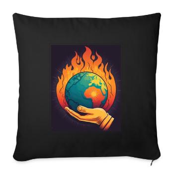 Climate Protection Global Warming Environment Climate Earth - Sofa pillowcase 17,3'' x 17,3'' (45 x 45 cm) - black - Front