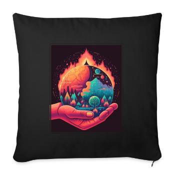 Climate protection Global warming Environment Climate Earth - Sofa pillowcase 17,3'' x 17,3'' (45 x 45 cm) - black - Front