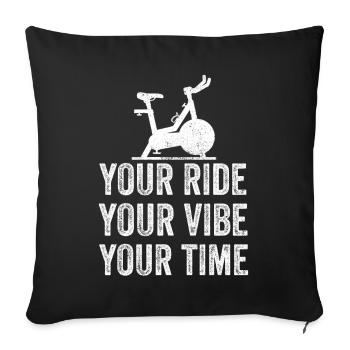 Votre Ride Your Vibe Your Time Gym de motivation - Housse de coussin décorative 45 x 45 cm - noir - Devant