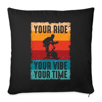 Votre balade Votre ambiance Votre temps Gym de motivation - Housse de coussin décorative 45 x 45 cm - noir - Devant