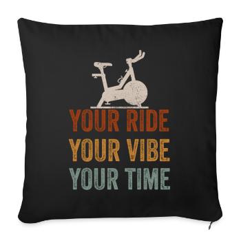 Votre Ride Your Vibe Your Time Gym de motivation - Housse de coussin décorative 45 x 45 cm - noir - Devant