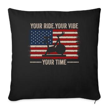Votre Ride Your Vibe Your Time Gym de motivation - Housse de coussin décorative 45 x 45 cm - noir - Devant