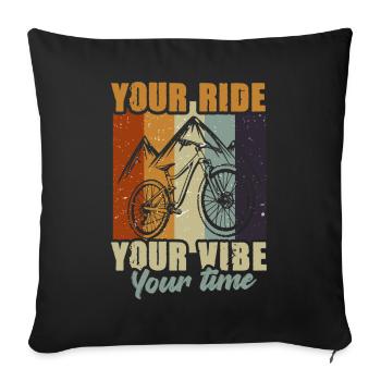 VTT Votre balade Votre ambiance Votre temps - Housse de coussin décorative 45 x 45 cm - noir - Devant