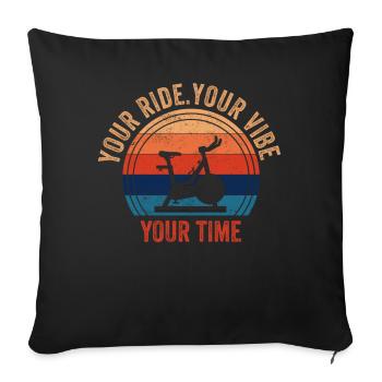 Votre Ride Your Vibe Your Time Gym de motivation - Housse de coussin décorative 45 x 45 cm - noir - Devant