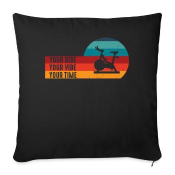 Votre Ride Your Vibe Your Time Gym de motivation - Housse de coussin décorative 45 x 45 cm - noir - Devant