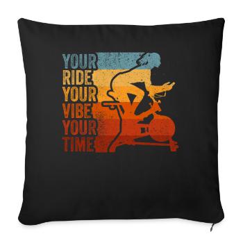 Votre Ride Your Vibe Your Time Gym de motivation - Housse de coussin décorative 45 x 45 cm - noir - Devant