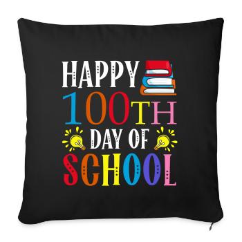 Happy 100th Day Of School Homework Books - Sofa pillowcase 17,3'' x 17,3'' (45 x 45 cm) - black - Front