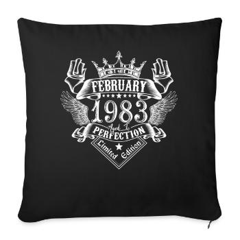 February 1983| February 1983 anniversary 1983 - Sofa pillowcase 17,3'' x 17,3'' (45 x 45 cm) - black - Front