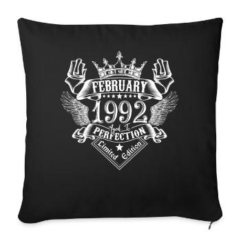February 1992| February 1992 anniversary 1992 - Sofa pillowcase 17,3'' x 17,3'' (45 x 45 cm) - black - Front