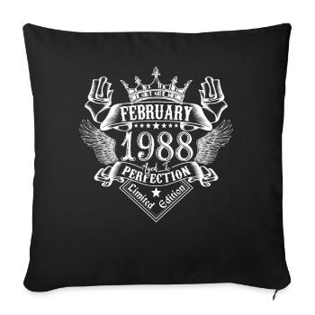 February 1988 | February 1988 anniversary 1988 - Sofa pillowcase 17,3'' x 17,3'' (45 x 45 cm) - black - Front