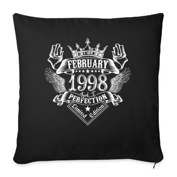 February 1998 | February 1998 anniversary 1998 - Sofa pillowcase 17,3'' x 17,3'' (45 x 45 cm) - black - Front