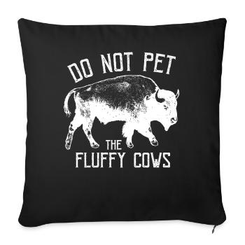 Ne caressez pas les vaches moelleuses - Housse de coussin décorative 45 x 45 cm - noir - Devant