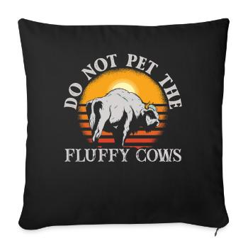 Ne caressez pas les vaches moelleuses - Housse de coussin décorative 45 x 45 cm - noir - Devant