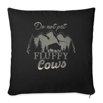 Ne caressez pas les vaches moelleuses - Housse de coussin décorative 45 x 45 cm - noir - Devant