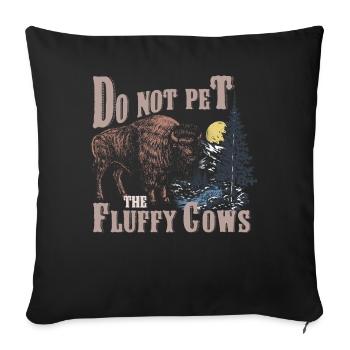 Ne caressez pas les vaches moelleuses - Housse de coussin décorative 45 x 45 cm - noir - Devant