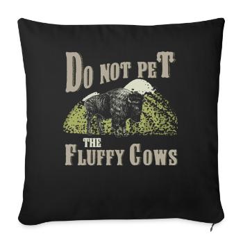 Ne caressez pas les vaches moelleuses - Housse de coussin décorative 45 x 45 cm - noir - Devant