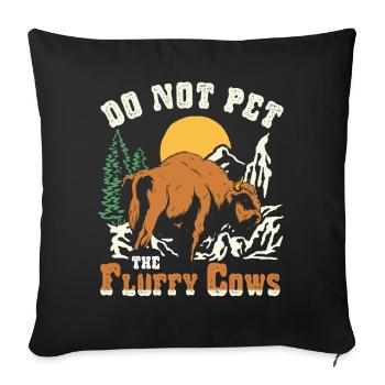 Ne caressez pas les vaches moelleuses - Housse de coussin décorative 45 x 45 cm - noir - Devant