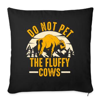 Ne caressez pas les vaches moelleuses - Housse de coussin décorative 45 x 45 cm - noir - Devant