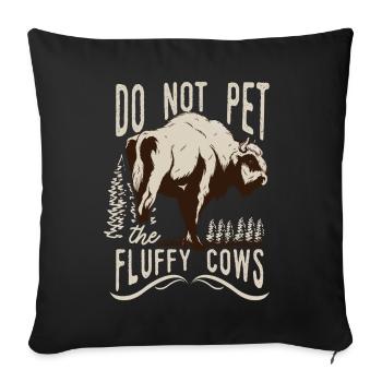 Ne caressez pas les vaches moelleuses - Housse de coussin décorative 45 x 45 cm - noir - Devant