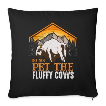 Ne caressez pas les vaches moelleuses - Housse de coussin décorative 45 x 45 cm - noir - Devant