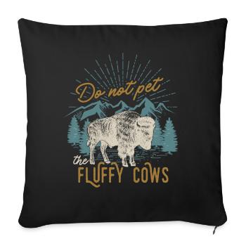 Ne caressez pas les vaches moelleuses - Housse de coussin décorative 45 x 45 cm - noir - Devant