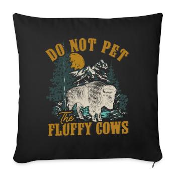 Ne caressez pas les vaches moelleuses - Housse de coussin décorative 45 x 45 cm - noir - Devant
