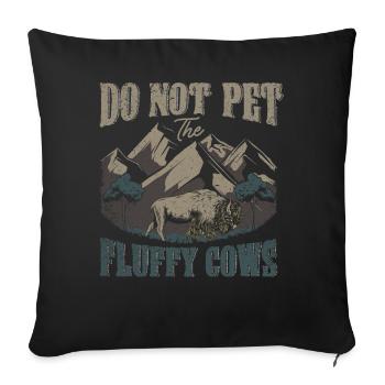 Ne caressez pas les vaches moelleuses - Housse de coussin décorative 45 x 45 cm - noir - Devant