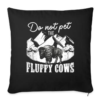 Ne caressez pas les vaches moelleuses - Housse de coussin décorative 45 x 45 cm - noir - Devant