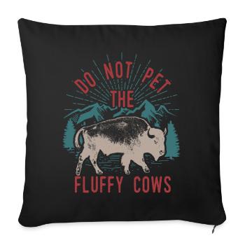 Ne caressez pas les vaches moelleuses - Housse de coussin décorative 45 x 45 cm - noir - Devant